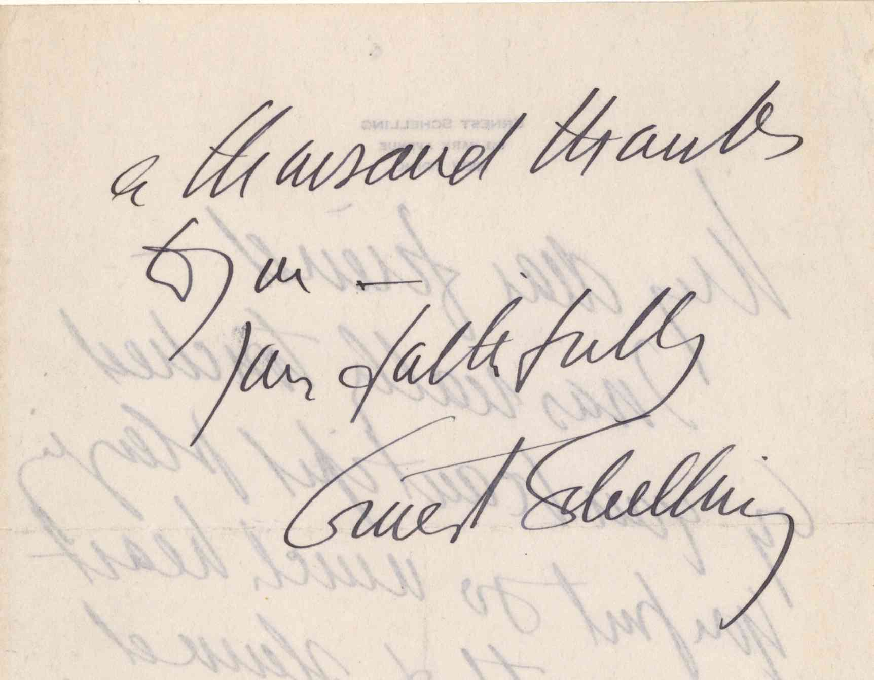 Schelling, Ernest - Autograph Letter Signed